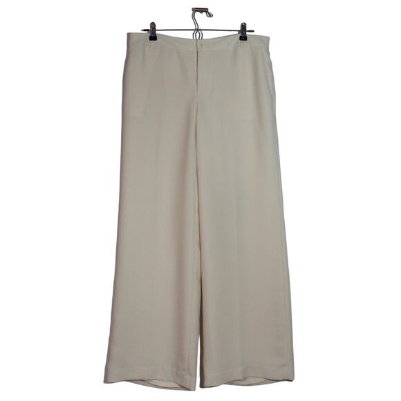 Lauren Ralph Lauren Cream Wide Legged Pants Size 12 - Picture 1 of 4